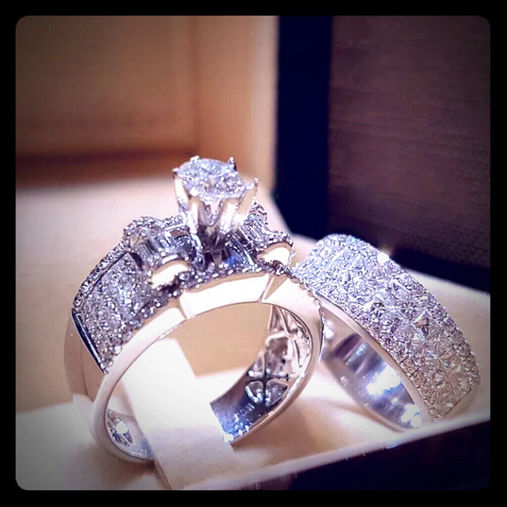 2 pc White sapphire ring